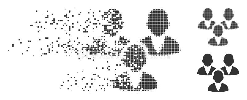 Het Pixel Halftone Pictogram van Destructed van de klantengroep stock illustratie