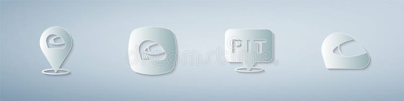 Het plaatsen van de helmput van de wedloop en. papierstijl. vector vector illustratie