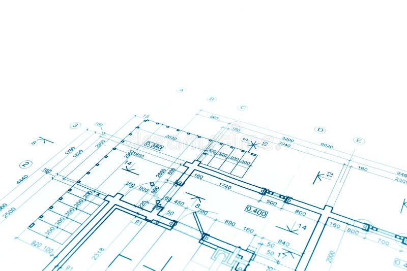 Het plan van de blauwdrukvloer, architecturale tekening, bouw backgr