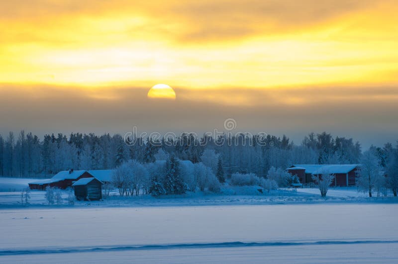Het polaire landschap van de de winterschemer royalty-vrije stock foto Het polaire landschap van de de winterschemer royalty-vrije stock foto