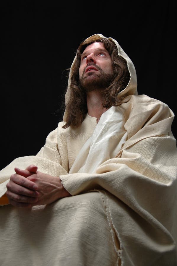 Het portret van Jesus in gebed
