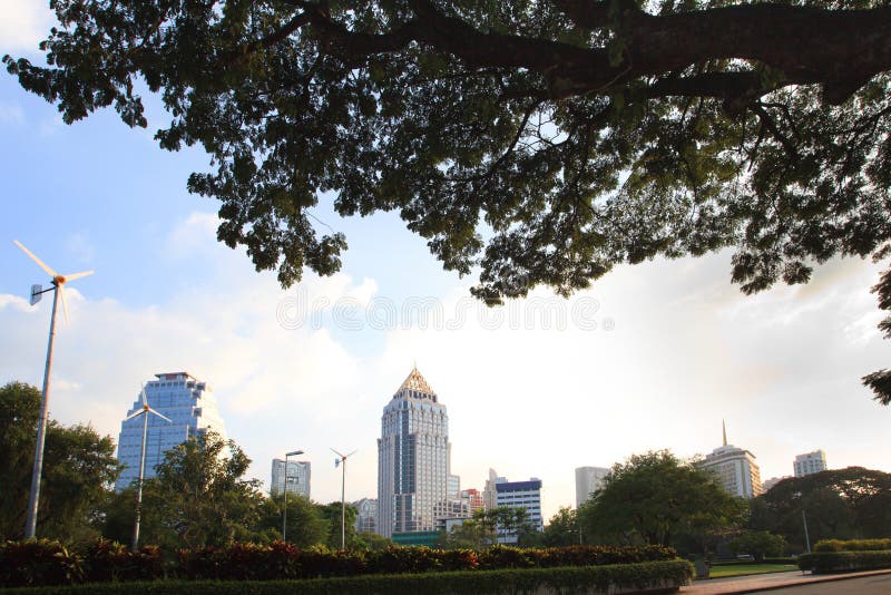 Het punt van Bangkok veiw van lunphinipark stock afbeelding Het punt van Bangkok veiw van lunphinipark stock afbeelding