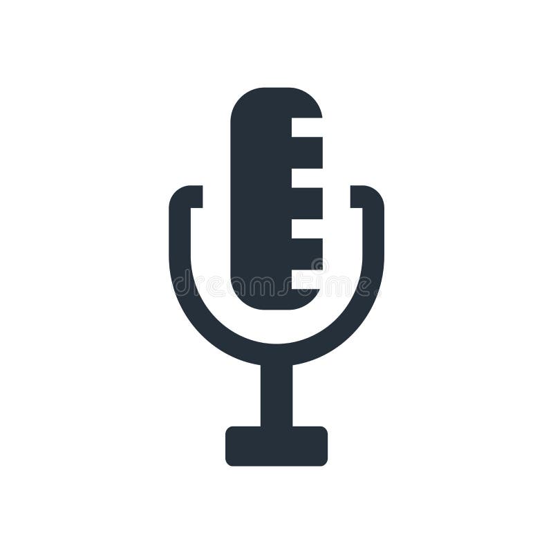 Het radio vectordieteken en het symbool van het Microfoonpictogram op witte achtergrond, het Radioconcept van het Microfoonemblee royalty-vrije illustratie Het radio vectordieteken en het symbool van het Microfoonpictogram op witte achtergrond, het Radioconcept van het Microfoonemblee royalty-vrije illustratie