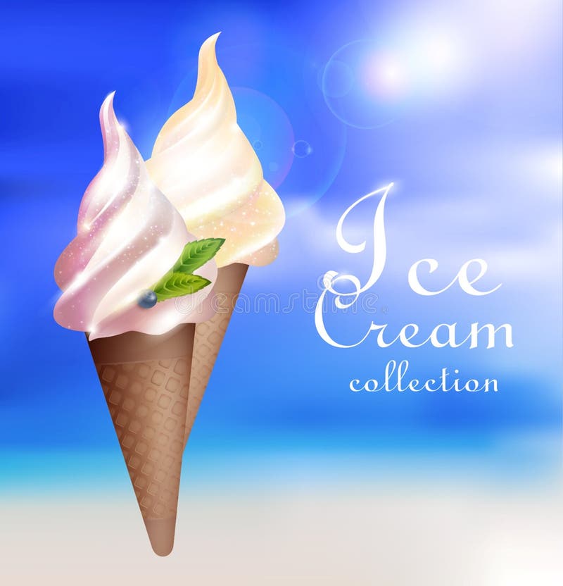Het realistische Concept van het Ijscouperoomijs royalty-vrije illustratie Het realistische Concept van het Ijscouperoomijs royalty-vrije illustratie