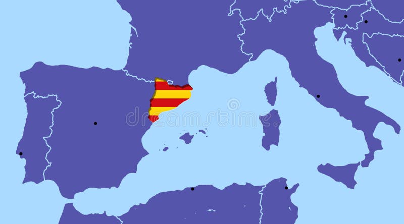 Het referendumonafhankelijkheid Barcelona van kaartspanje Catalonië vector illustratie Het referendumonafhankelijkheid Barcelona van kaartspanje Catalonië vector illustratie