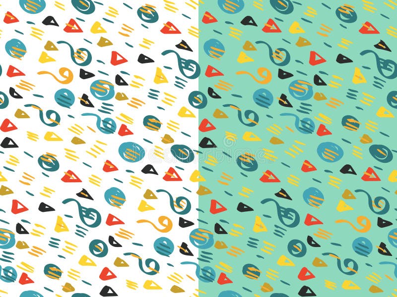 Het Retro verschillende vector naadloze patronen betegelen stock illustratie Het Retro verschillende vector naadloze patronen betegelen stock illustratie