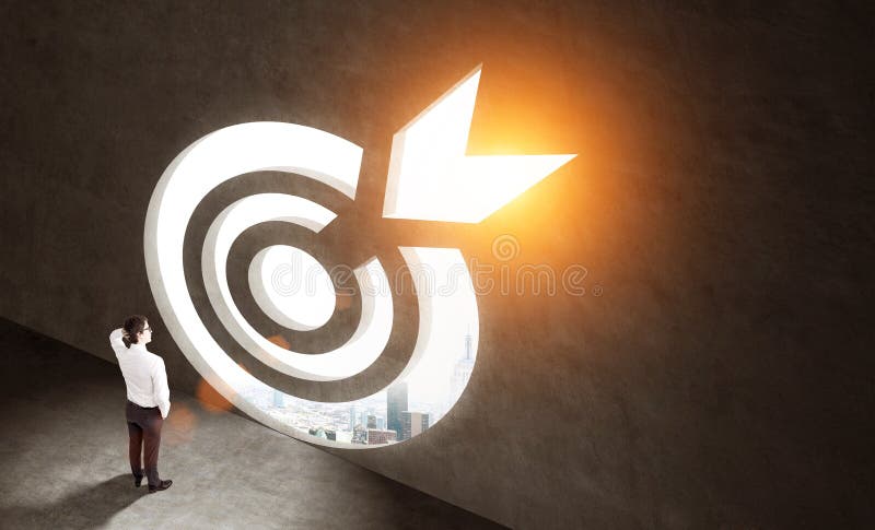 Het richten van concept met stadsmening stock fotografie Het richten van concept met stadsmening stock fotografie