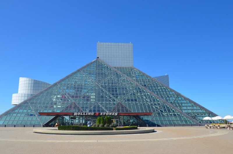 Het Rock and Roll Hall of Fame in Cleveland stock afbeelding Het Rock and Roll Hall of Fame in Cleveland stock afbeelding