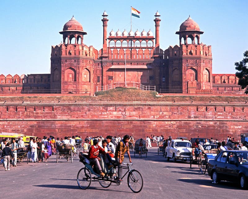 Het Rode Fort, Oud Delhi, India. Stock Foto Image of