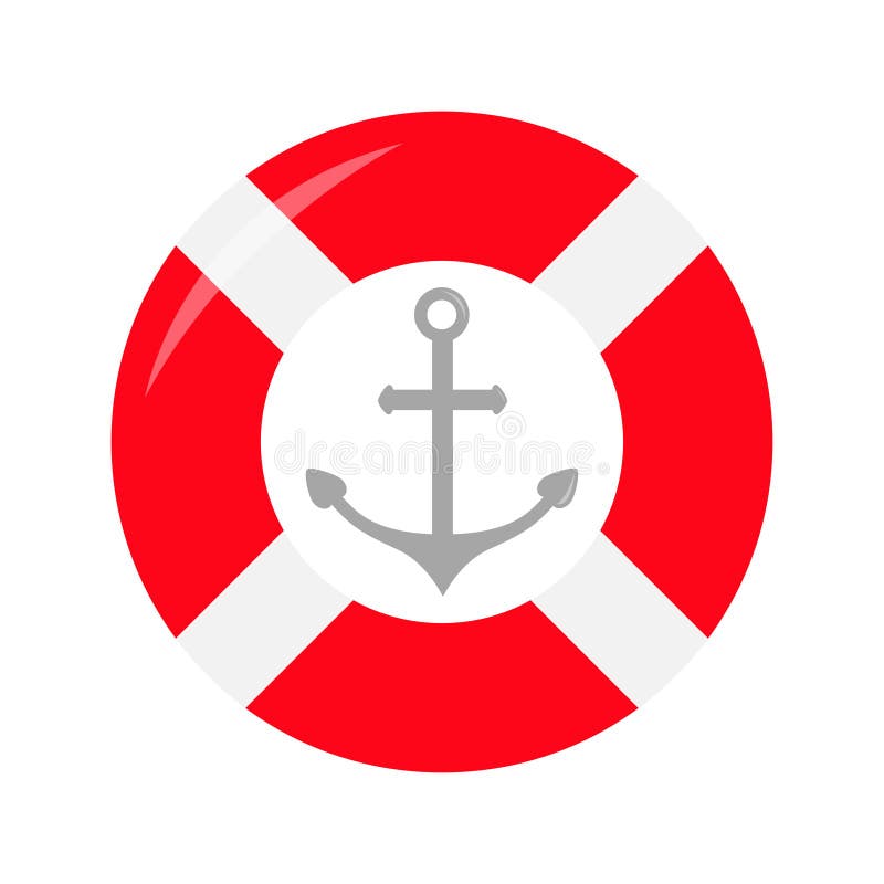 Het rode pictogram van het het Schipanker van de reddingsboeiring Reddingsboei om cirkel voor veiligheids op zee oceaanwater Zeev stock illustratie Het rode pictogram van het het Schipanker van de reddingsboeiring Reddingsboei om cirkel voor veiligheids op zee oceaanwater Zeev stock illustratie