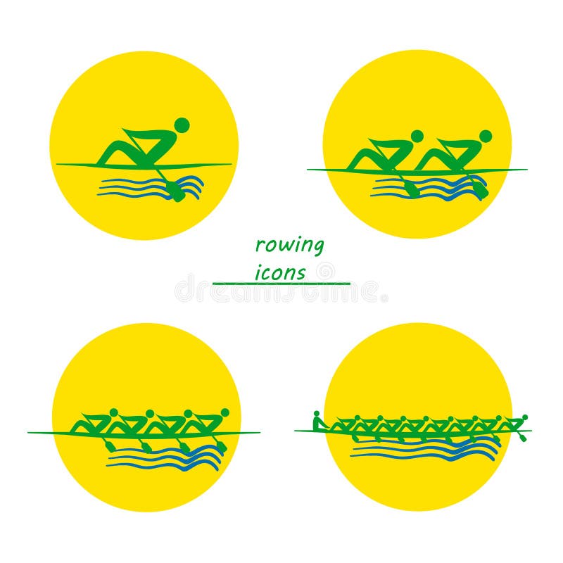 Logo rowing singles, twos, fours and rowing group. Logo rowing singles, twos, fours and rowing group