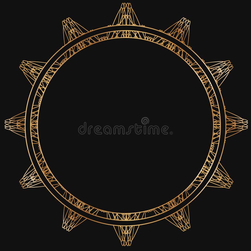 Het ronde bloemensilhouet van het grenskader vector illustratie Het ronde bloemensilhouet van het grenskader vector illustratie