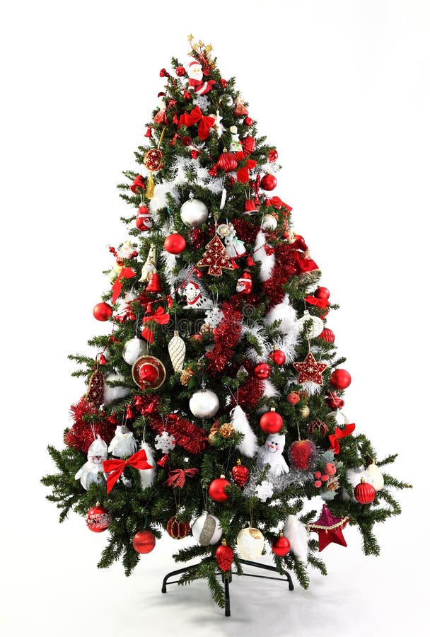 Oriëntatiepunt ontwikkeling Vermaken Het Rood En Het Wit Van De Kerstboom Stock Afbeelding - Image of verfraaid,  vakantie: 17222777