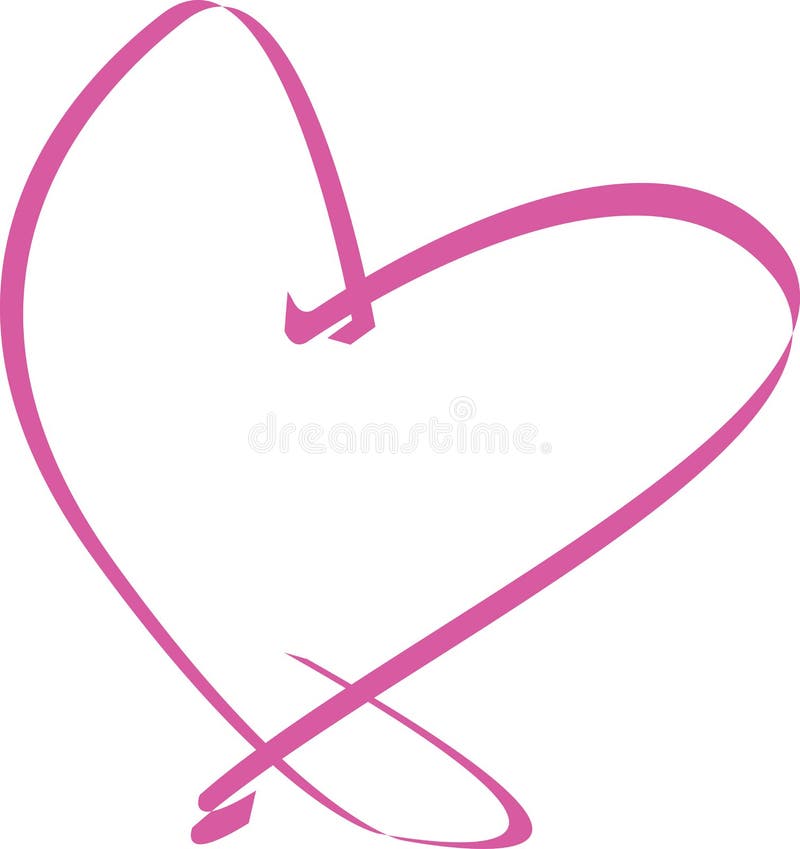 Het roze hart van het Lint stock illustratie Het roze hart van het Lint stock illustratie