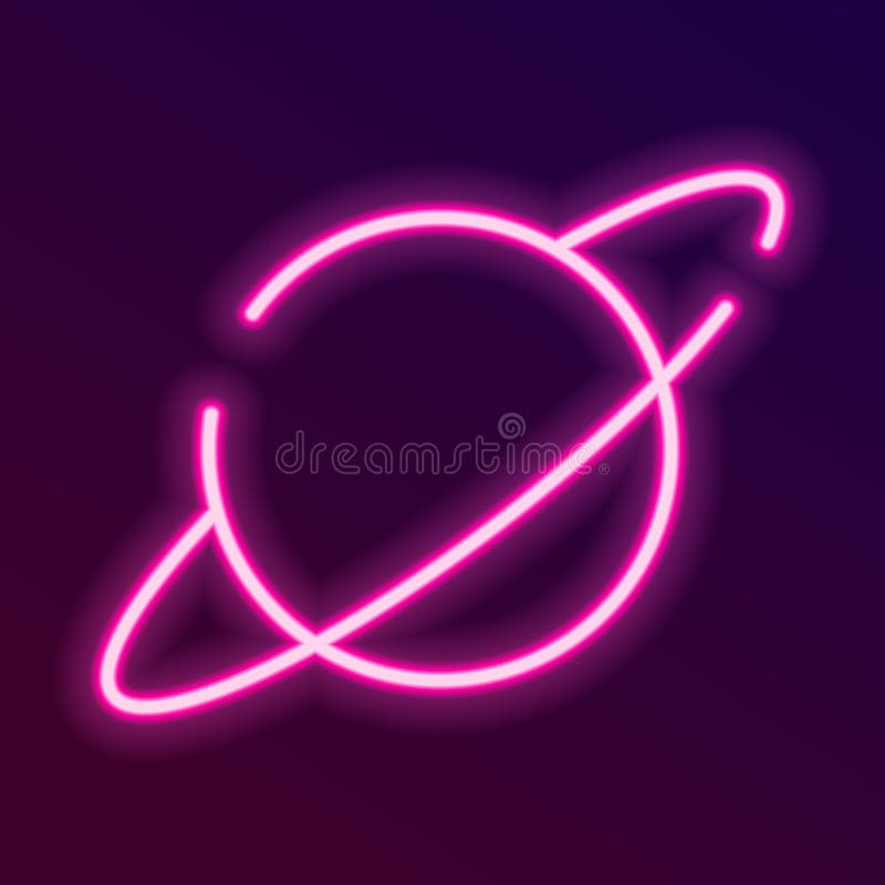Het roze pictogram van het planeetneon voor Web royalty-vrije illustratie Het roze pictogram van het planeetneon voor Web royalty-vrije illustratie