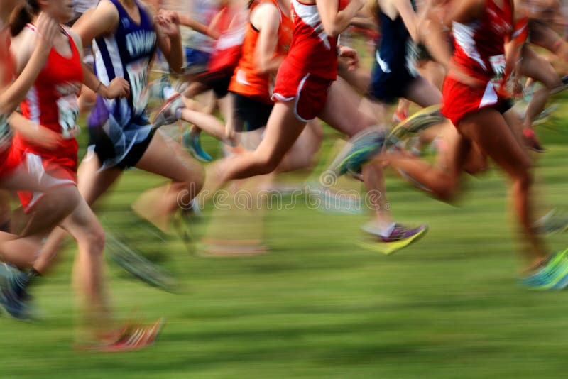 Het runnen van een Race in Motie stock foto Het runnen van een Race in Motie stock foto