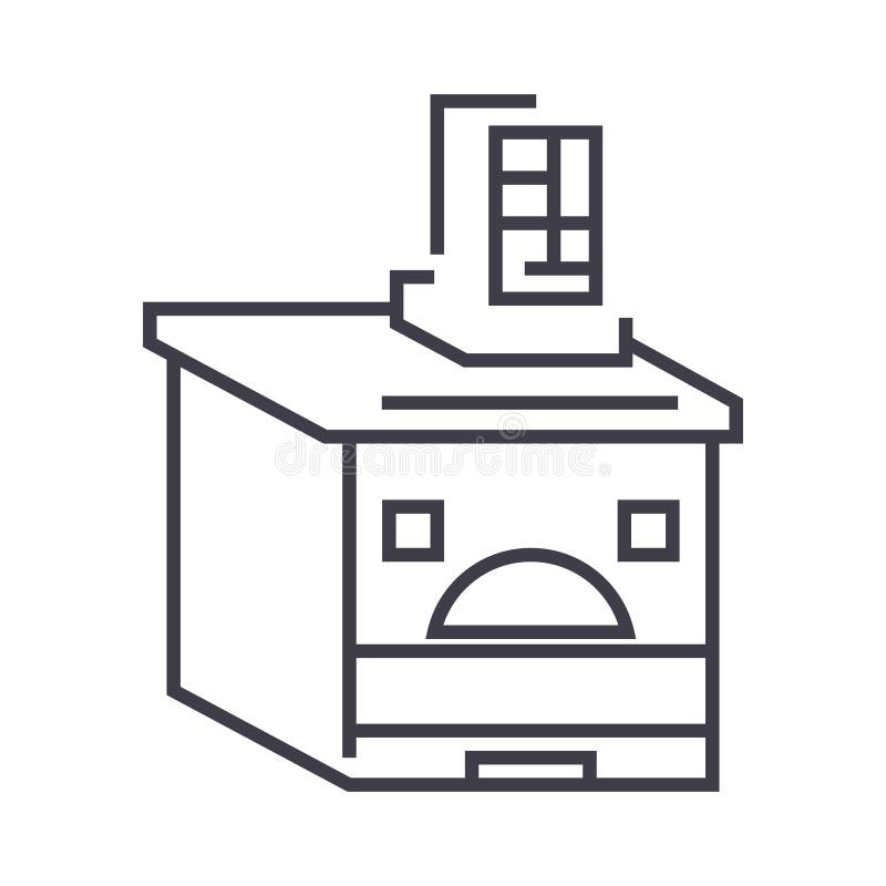 Het Russische pictogram van de oven vectorlijn, teken, illustratie op achtergrond, editable slagen vector illustratie Het Russische pictogram van de oven vectorlijn, teken, illustratie op achtergrond, editable slagen vector illustratie