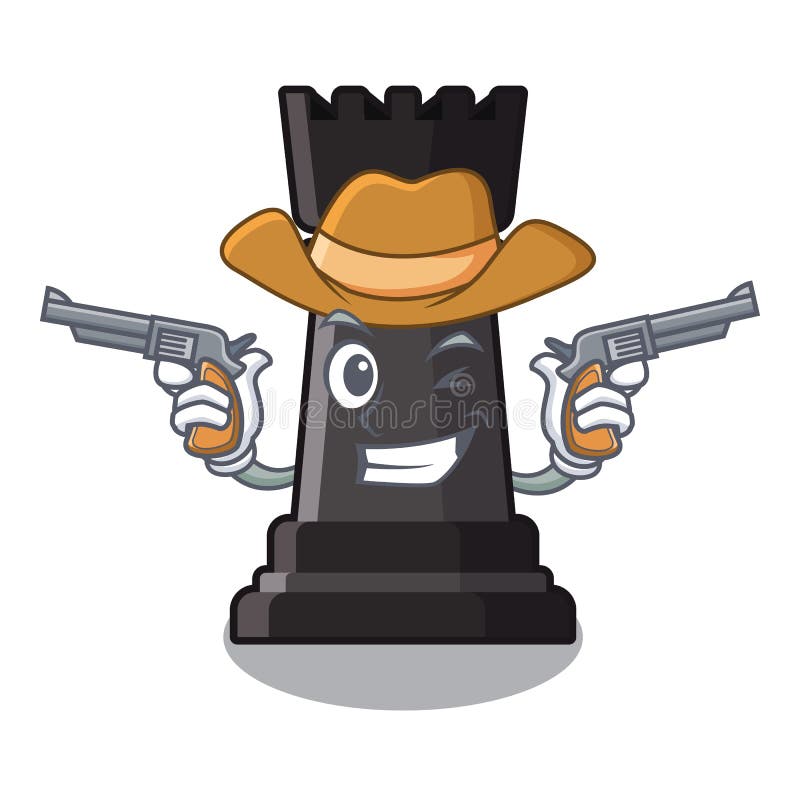 Het schaakspeelgoed van de cowboyroek boven beeldverhaallijst vector illustratie Het schaakspeelgoed van de cowboyroek boven beeldverhaallijst vector illustratie