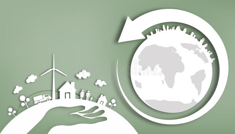 Het scherpe document - Handen dat Schone energie en natuurlijke duurzame energie - houdt van de wereld-Energie besparing royalty-vrije illustratie Het scherpe document - Handen dat Schone energie en natuurlijke duurzame energie - houdt van de wereld-Energie besparing royalty-vrije illustratie