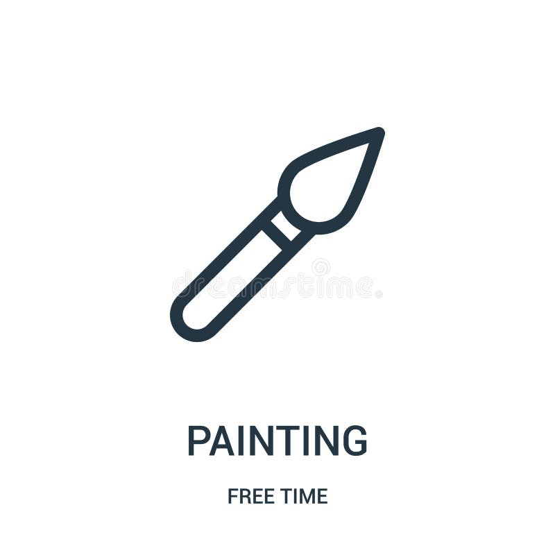 het schilderen pictogramvector van vrije tijdinzameling De dunne lijn het schilderen vectorillustratie van het overzichtspictogra royalty-vrije illustratie het schilderen pictogramvector van vrije tijdinzameling De dunne lijn het schilderen vectorillustratie van het overzichtspictogra royalty-vrije illustratie