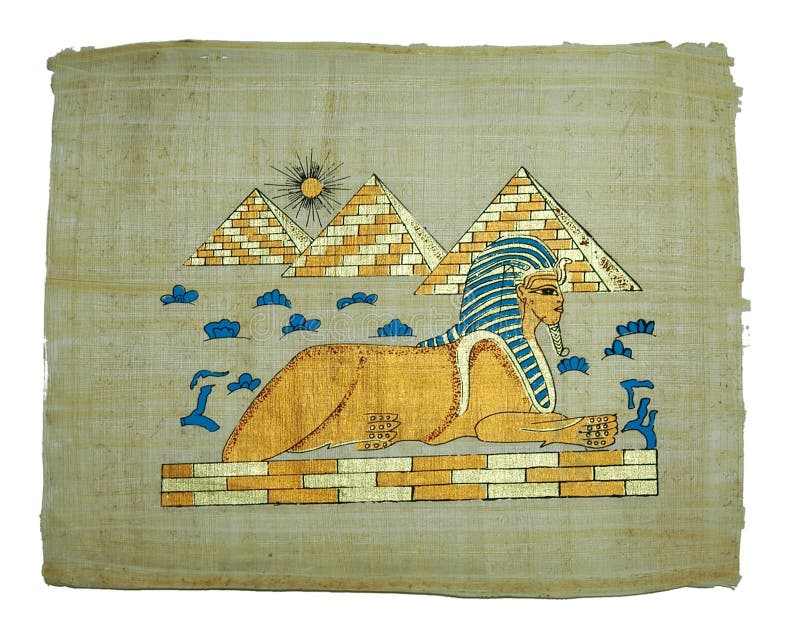 Het schilderen van de papyrus stock foto Het schilderen van de papyrus stock foto