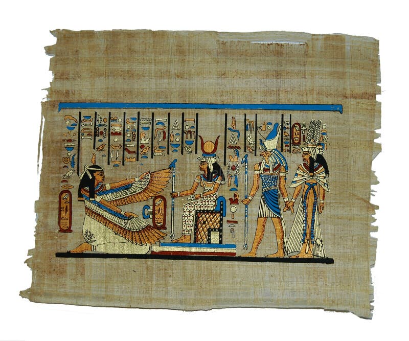 Het schilderen van de papyrus stock afbeeldingen Het schilderen van de papyrus stock afbeeldingen