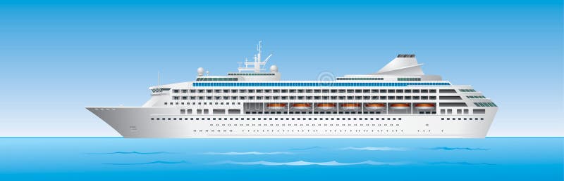 Het Schip van de cruise in oceaan stock illustratie Het Schip van de cruise in oceaan stock illustratie