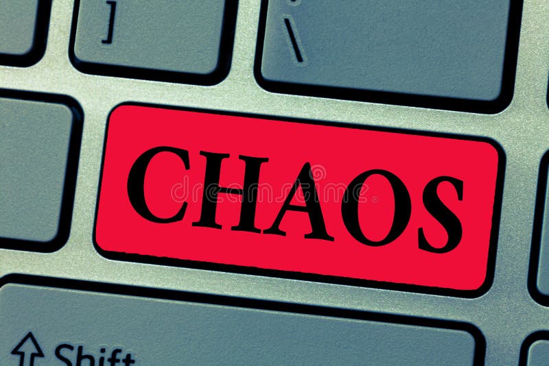 Het schrijven nota die Chaos tonen Bedrijfsfoto die Volledige wanorde en grote verwarring Wijdverspreide vernietiging demonstrere stock foto Het schrijven nota die Chaos tonen Bedrijfsfoto die Volledige wanorde en grote verwarring Wijdverspreide vernietiging demonstrere stock foto
