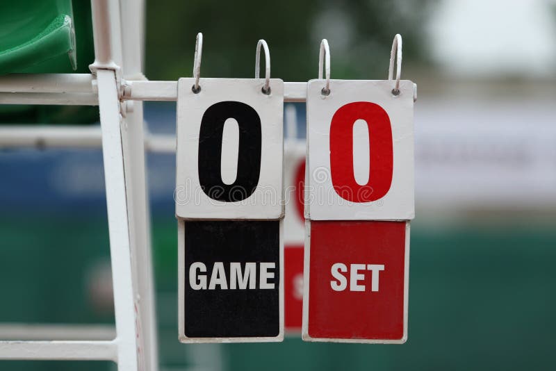 Tennisscorebord stock foto