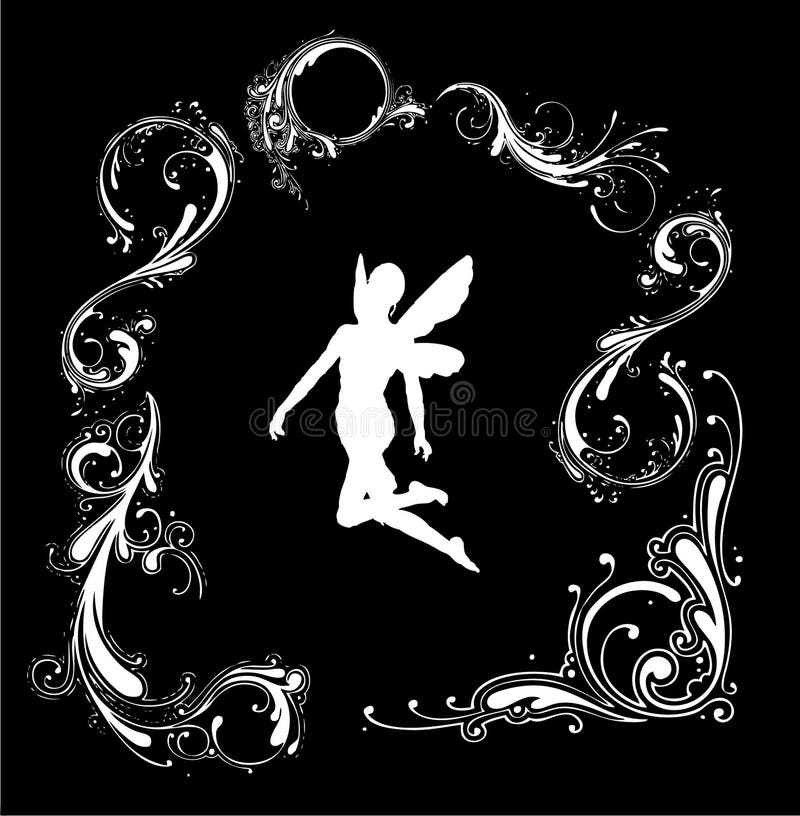 Het silhouet van de engel vector illustratie Het silhouet van de engel vector illustratie