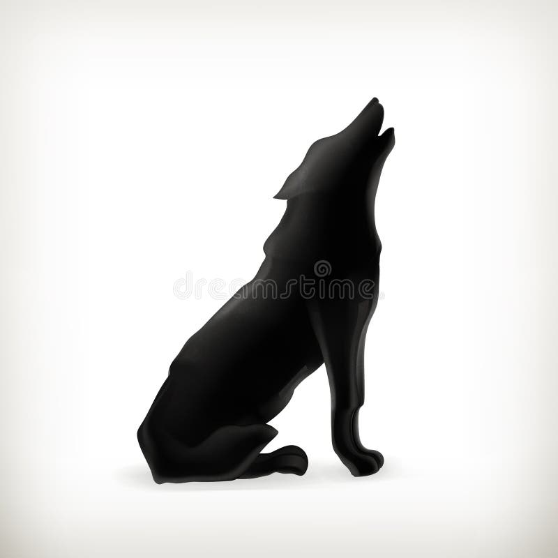 Het silhouet van de wolf royalty-vrije illustratie Het silhouet van de wolf royalty-vrije illustratie