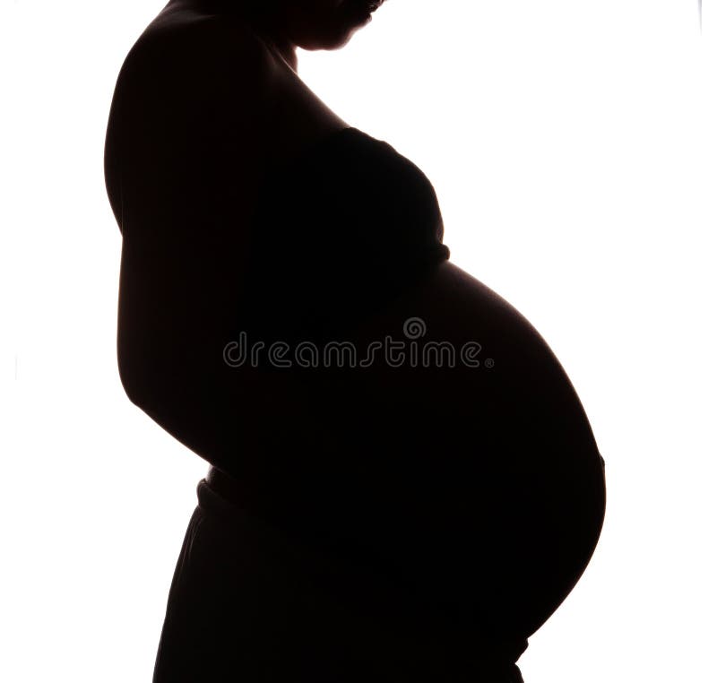 Het silhouet van de zwangerschap stock fotografie Het silhouet van de zwangerschap stock fotografie
