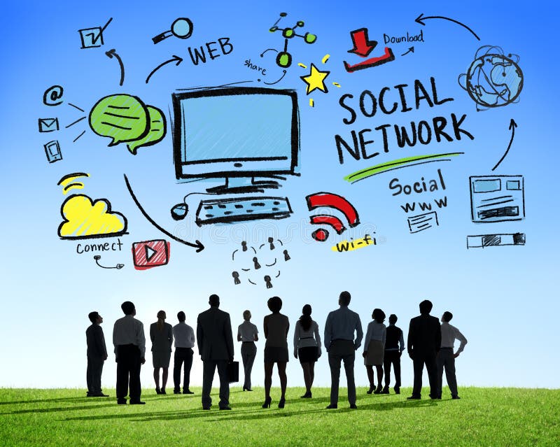 Het sociale Netwerk Sociale Media Concept van de Bedrijfsmensenaspiratie royalty-vrije stock foto Het sociale Netwerk Sociale Media Concept van de Bedrijfsmensenaspiratie royalty-vrije stock foto