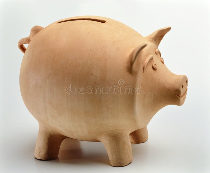 Klei spaarvarken stock foto