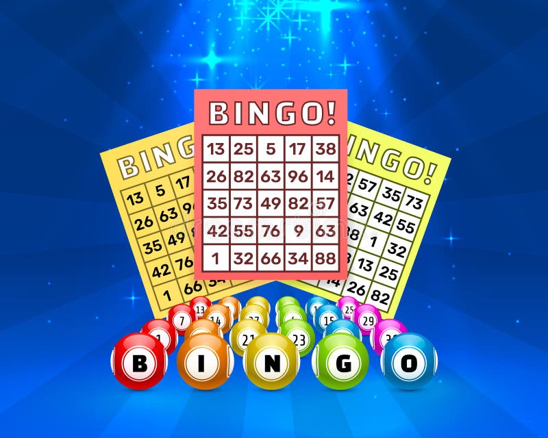 Het spel van loterijbingo, ballen met aantallen en royalty-vrije illustratie Het spel van loterijbingo, ballen met aantallen en royalty-vrije illustratie
