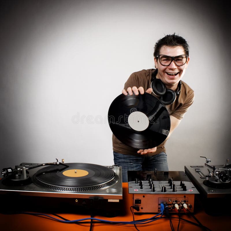 Het spelen van DJ royalty-vrije stock afbeelding Het spelen van DJ royalty-vrije stock afbeelding