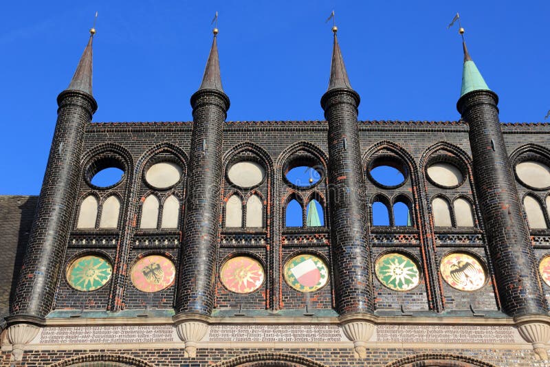 Het Stadhuis van Lübeck stock fotografie Het Stadhuis van Lübeck stock fotografie