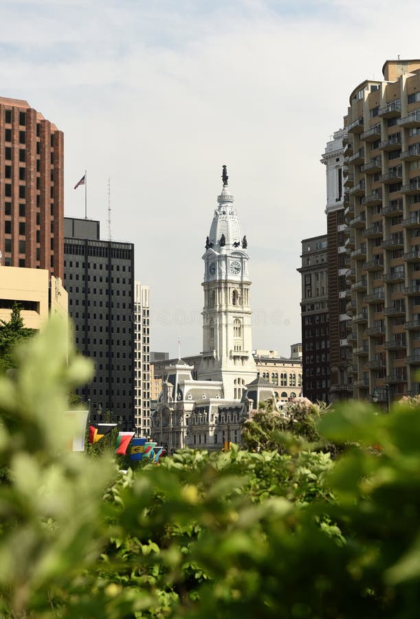 Het Stadhuis van Philadelphia binnen de stad in van Philadelphia, PA, de V.S. stock foto Het Stadhuis van Philadelphia binnen de stad in van Philadelphia, PA, de V.S. stock foto