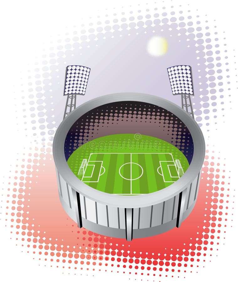 Het stadion van het voetbal van vogelmening. royalty-vrije illustratie Het stadion van het voetbal van vogelmening. royalty-vrije illustratie