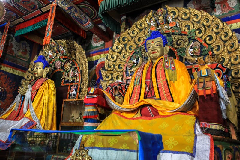 This is Buddha Sakyamuni inside Western Temple of Erdene Zuu Monastery in Mongolia. The Erdene Zuu Monastery (Mongolian: Эрдэнэ Зуу хийд ) is probably the earliest surviving Buddhist monastery in Mongolia. Located in Övörkhangai Province, approximately 2 km north-east from the center of Kharkhorin and adjacent to the ancient city of Karakorum, it is part of the Orkhon Valley Cultural Landscape World Heritage Site. This is Buddha Sakyamuni inside Western Temple of Erdene Zuu Monastery in Mongolia. The Erdene Zuu Monastery (Mongolian: Эрдэнэ Зуу хийд ) is probably the earliest surviving Buddhist monastery in Mongolia. Located in Övörkhangai Province, approximately 2 km north-east from the center of Kharkhorin and adjacent to the ancient city of Karakorum, it is part of the Orkhon Valley Cultural Landscape World Heritage Site.