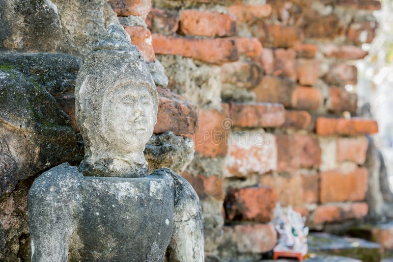Het standbeeld voormuur van Boedha van Tempel Thailand stock foto