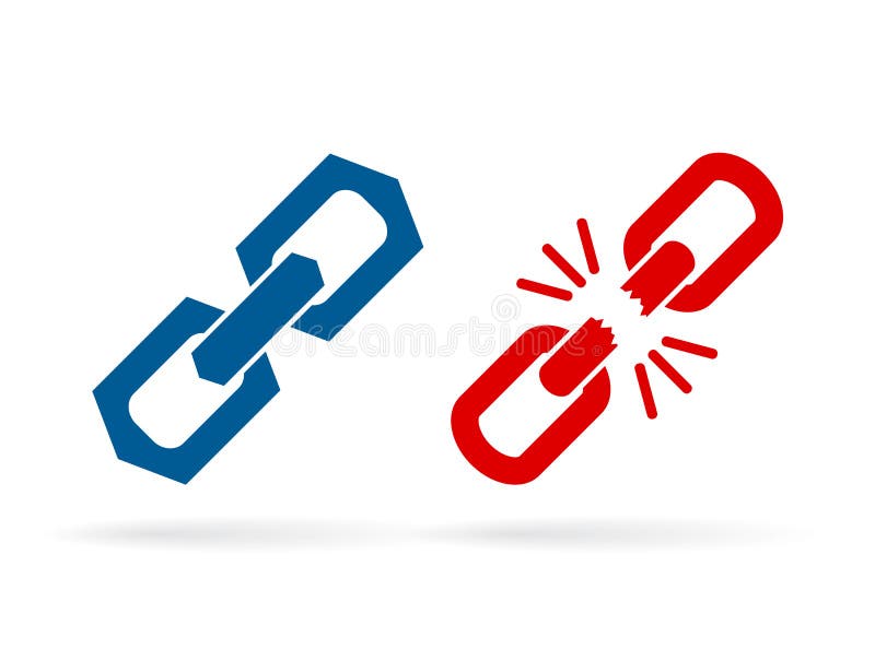 Het sterke en zwakke vectorpictogram van de kettingsverbinding stock illustratie Het sterke en zwakke vectorpictogram van de kettingsverbinding stock illustratie