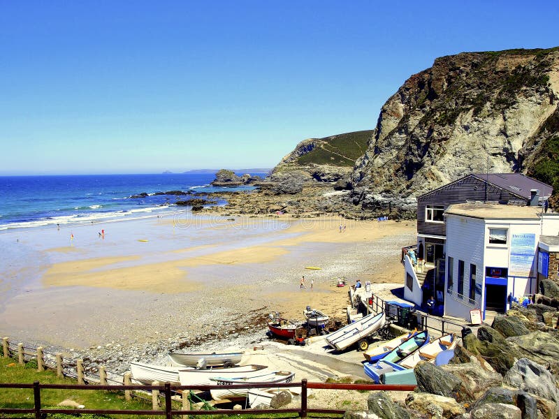 Het strand St.Agnes, Cornwall. stock afbeeldingen Het strand St.Agnes, Cornwall. stock afbeeldingen