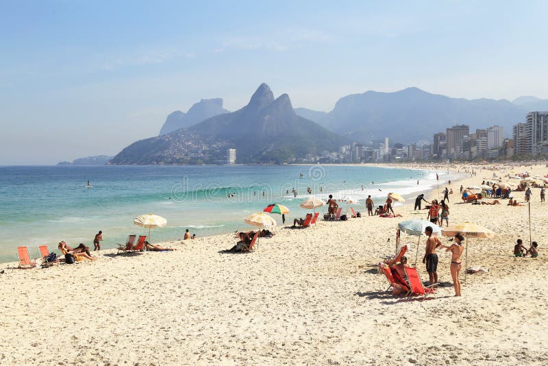 Het Strand van Ipanema royalty-vrije stock afbeeldingen Het Strand van Ipanema royalty-vrije stock afbeeldingen