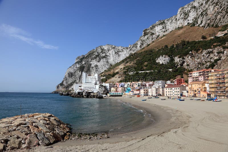 Het Strand Van La Caleta In Gibraltar Stock Foto ...