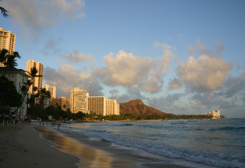 Het Strand van Waikiki royalty-vrije stock afbeeldingen Het Strand van Waikiki royalty-vrije stock afbeeldingen