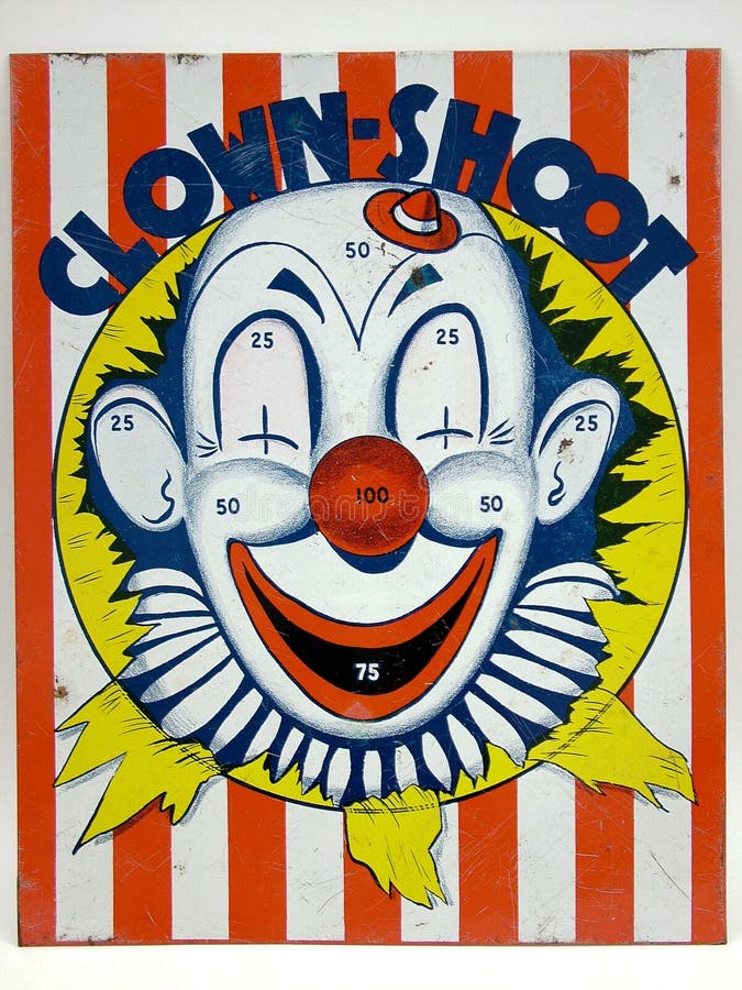 Het Stuk speelgoed van het Spel van het Doel van de Spruit van de clown stock fotografie Het Stuk speelgoed van het Spel van het Doel van de Spruit van de clown stock fotografie