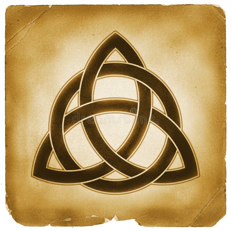 Het symbool oud document van de drievuldigheidsknoop