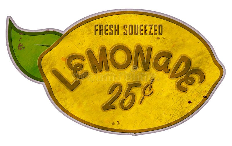 Het Teken Tin Retro Lemon Shape Vintage van de limonadetribune