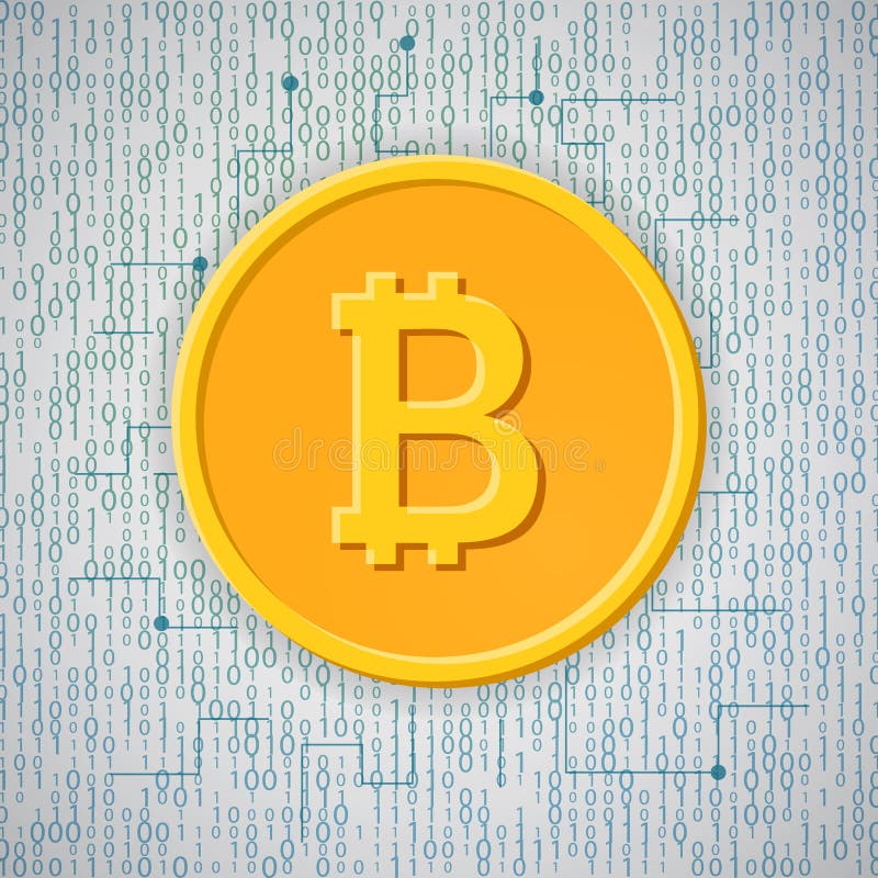 Het teken van de Bitcoin blockchain munt vector illustratie